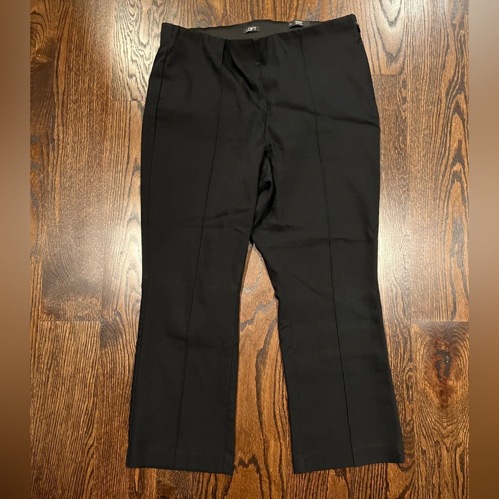 LOFT High Waist Curvy Pants | Size 14 | Black Stretch Trousers